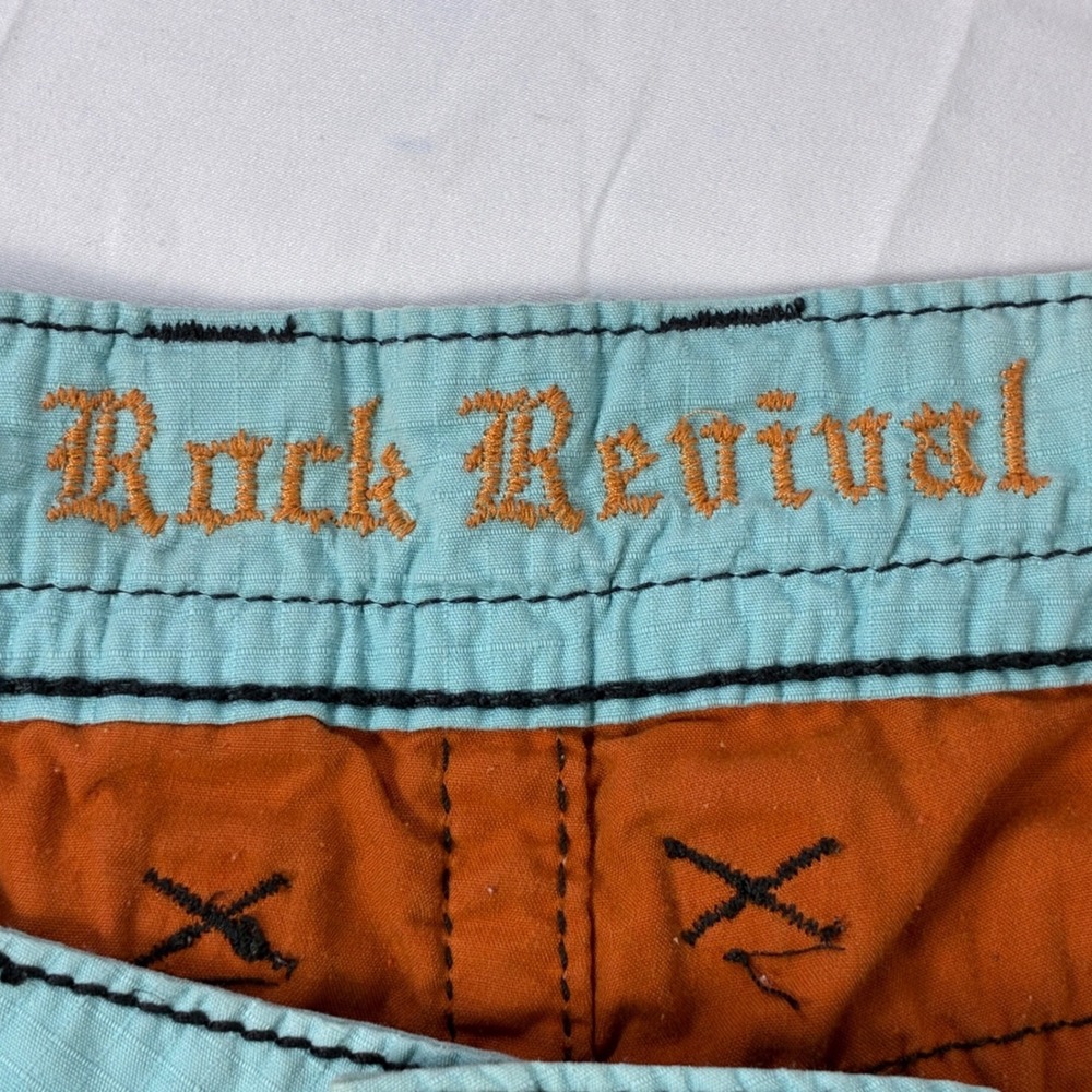 Rock Revival Cargo Shorts Mens 44 Y2K Baggy Ripstop Contrast Stitch RCM074-7 - Picture 16 of 16